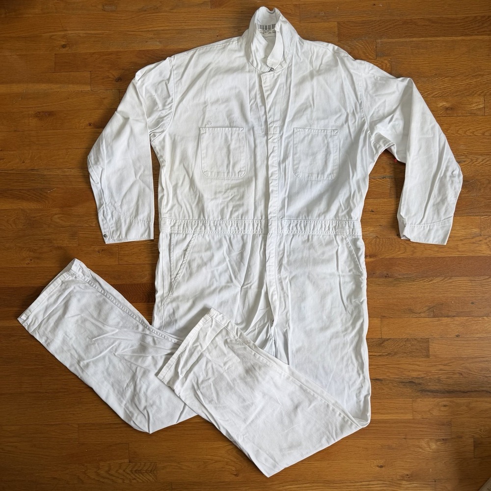 NEW Red Kap Coverall Twill Action Back Work Uniform Polyblend CT10 White Sz 50